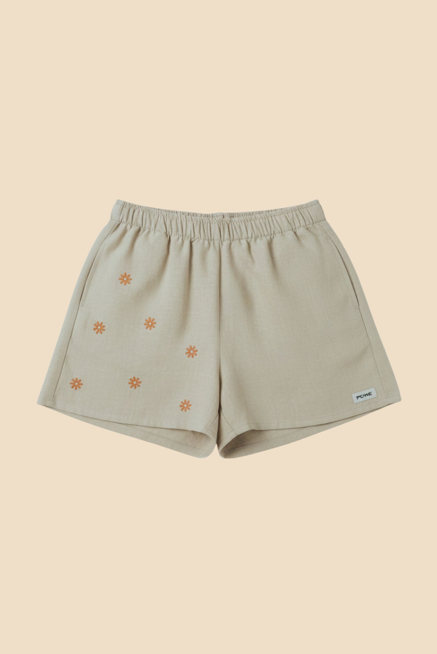 BASIC - Short en Lin Femme beige