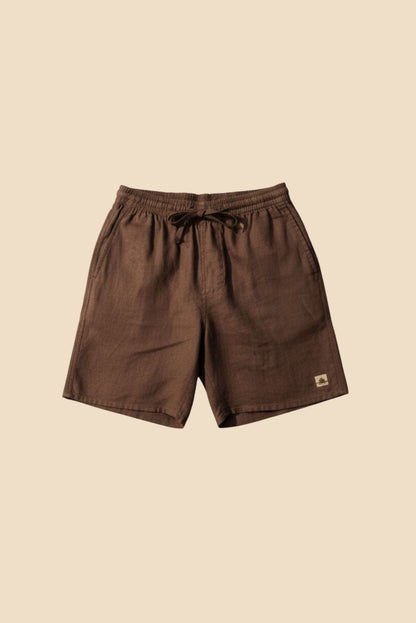 BASIC - Short en Lin Homme marron