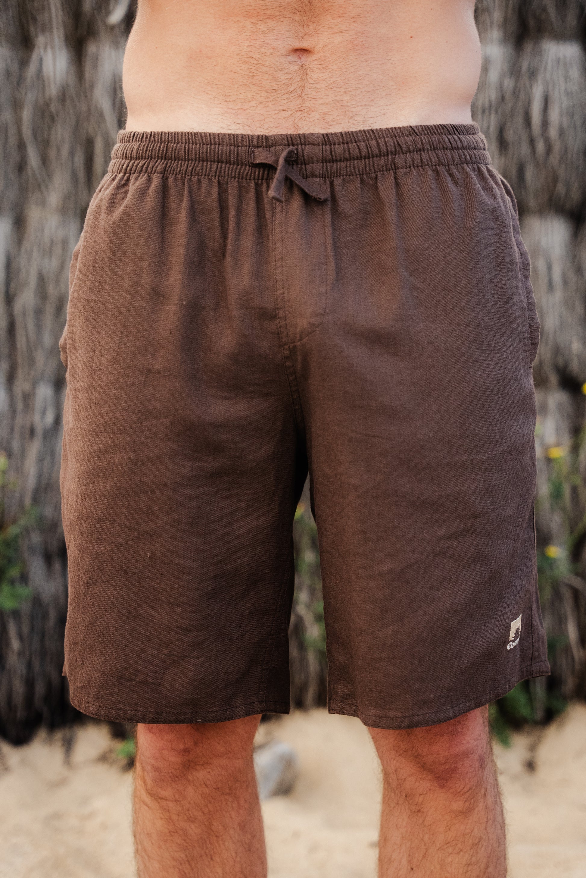 Short en Lin Homme marron