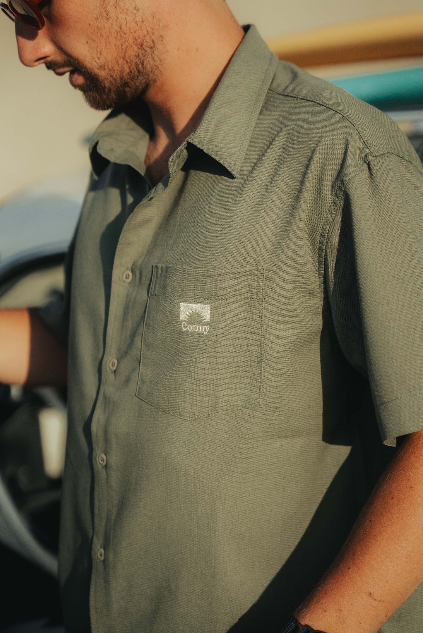 JUNGLE - Chemise Lin kaki