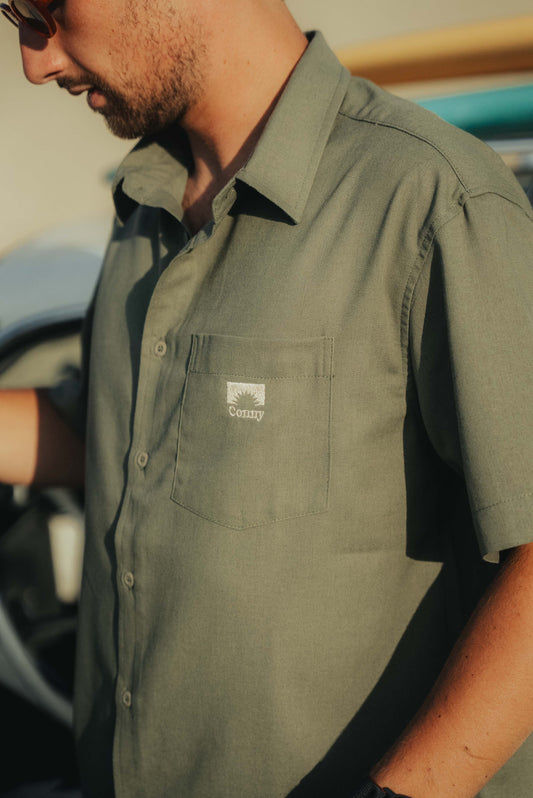 JUNGLE - Chemise Lin kaki