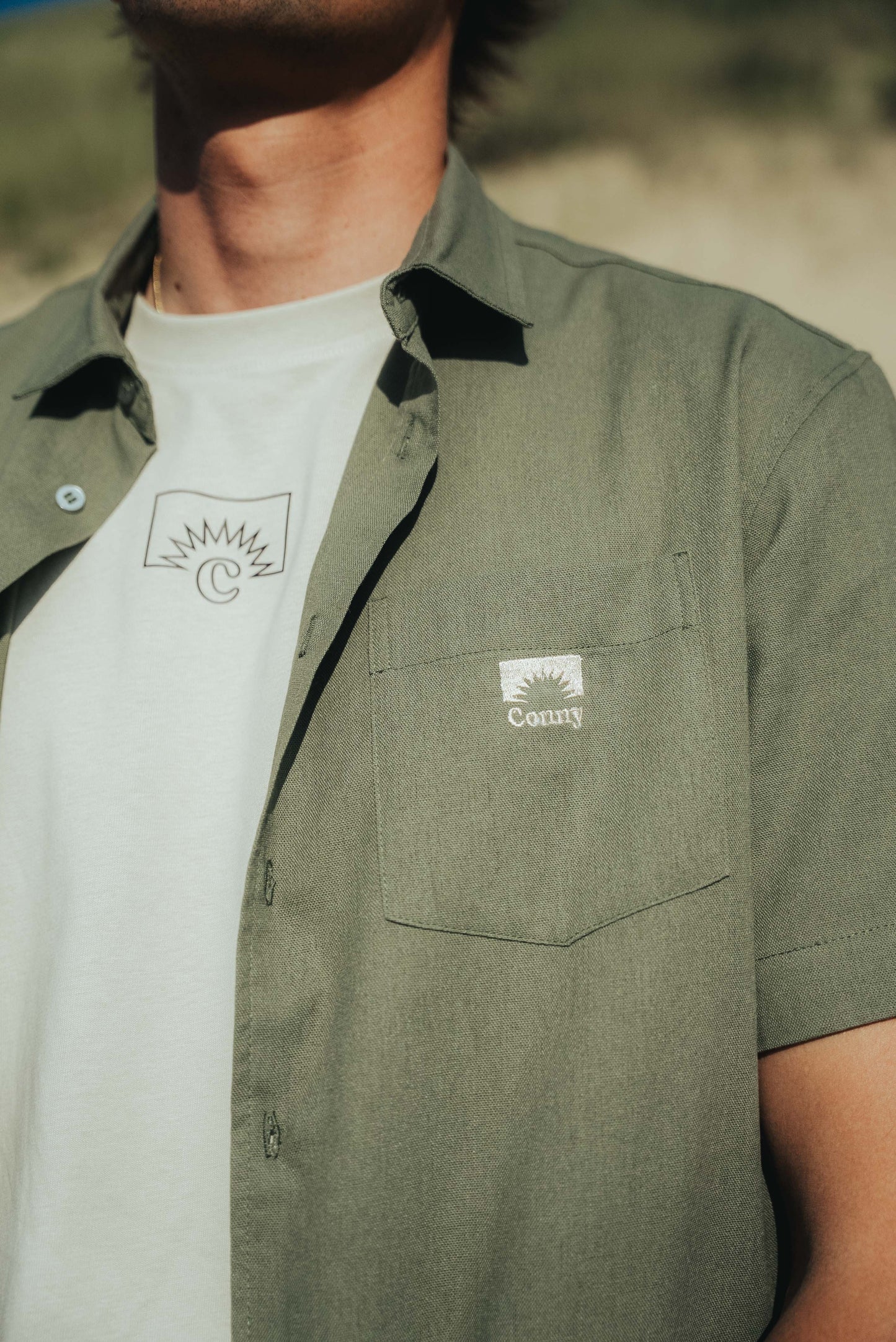 JUNGLE - Chemise Lin kaki