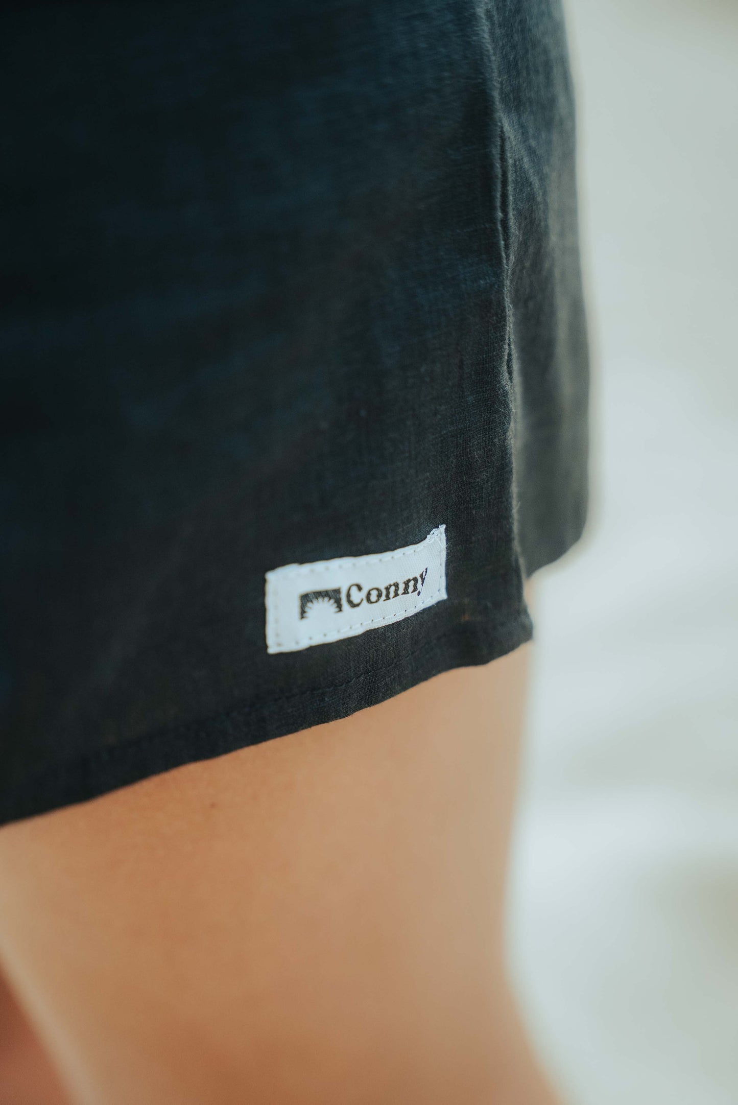 BASIC - Short en Lin Femme noir